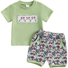 Ledy Champswiin Baby Boy Summer Clothes Set Short Sleeve Striped Tops and Shorts 2Pcs Toddler Color Block Outfit
