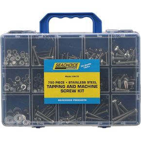 Seachoice Stainless Steel Tapping and Machine Screw Kit, 750 Piece