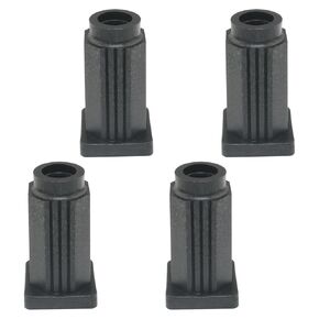 4PCS Black Square Caster Socket Sleeve Plastic Caster Sleeve Square Insert Plastic Caster Stem Socket Inserts Machinery Replacement Caster Rod
