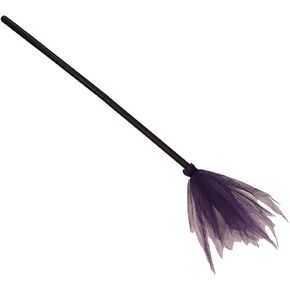 Ragyzity Halloween Witch Broom Plastic Witch Broomstick with Detachable Handle, Halloween Cosplay Costume Props, Halloween Broomstick Witch Costume Accessories, Witch Flying Broomstick (Purple)