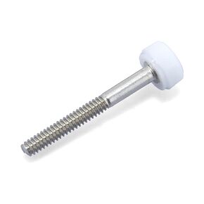 #6-32 x 1-1/4" Thumb Screw Stainless Steel - White Knurled Round Plastic Knob - Standard/Coarse Thread Thumbscrew - Length: 1.250" - Proudly Built in USA - Package of (4)