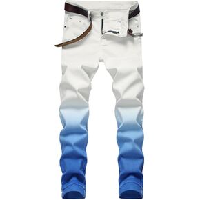Baylvn Men's Ripped Distressed Destroyed Straight Slim Fit Jeans Skinny Casual Fashion Denim Pants