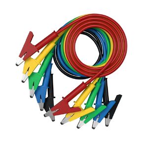 Multimeter Test Leads Set, 5 Multicolor Insulated Test Lead Wires Set with Alligator Clips