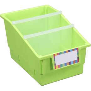 Really Good Stuff Picture Book Library Bins With Dividers - Neon Set Of 4