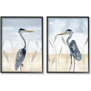 Stupell Industries Egret Sea Birds Grazing Beach Sand Seagrass, Design by Lucille Price