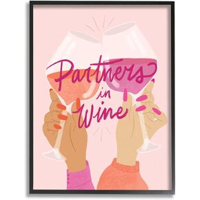 Stupell Industries Wine Partners Text Glam Sassy Friends Calligraphy, Design by EmmaKisstina