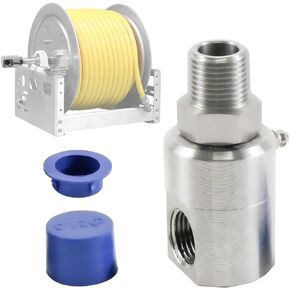 Swivel 1/2 inch MXF Heavy Duty Hose Reel with Grease Zerk Compatible with Home and Industrial Steel Hose Reel 5124-Ni-AL Replaces 9SS8MP50XFP50-Ni-AL #5124