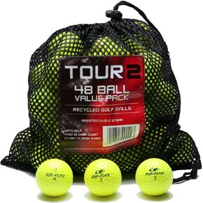 Various Brands Recycled B Grade Golf Balls in Mesh Bag (48 Pack)