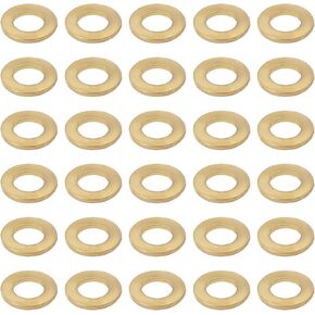 eMagTech 50PCS M1.0 Miniature Brass Washers, Flat Copper Sealing Washers Copper Brass Flat Gaskets Fixing Rings Hardware Fittings
