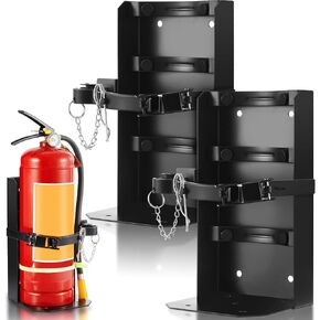 Zonon Heavy Duty Fire Extinguisher Bracket 10 lb Metal Fire Extinguisher Holder Wall Mount for Home Car Truck, Mini, Small, and Medium Sized Fire Extinguisher Diameter 5.12-5.51 Inch, Black (1 Pc)