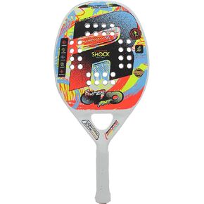 Beach Tennis Racket Super Evo Art – Bidirectional Double Tube, 100% Carbon and Fiberglass – Shock Absortion System (300 Gr)