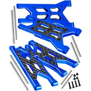 RC Suspension Arms Upgrades Part for 1/10 Senton 3S BLX & Mega 550,Granite 3S BLX & Mega 550,Vorteks 3S BLX,Alloy Aluminium Front Rear A Arms,4pcs,Replace AR330443 AR330516,Navy Blue