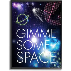 Stupell Industries Gimme Some Space Phrase Patterned Galaxy Stars, Design by Jennifer Ellory