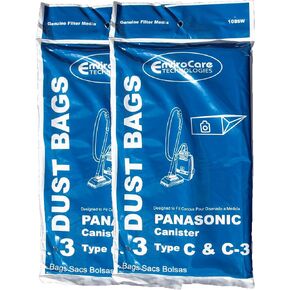 EnviroCare Replacement Vacuum Bags for Panasonic Type C C-3 C3 Canisters 6 Bags