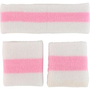 Stripe Sports Head and Wrist Sweat Band 3pcs Set
