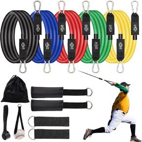 12PCS Baseball Resistance Bands,Baseball Arm Training Bands, Baseball Stretching Training Bands with Interchangeable Grips for Physical Therapy,Muscle Training,Home Workouts