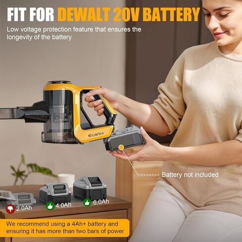 Cordless Vacuum Cleaner for DeWalt 20V Battery, 30KPa 180° Bendable Wand 6 in 1 Lightweight Stick Vacuum Smart Screen 350W Brushless Motor Hardwood Floor Floor Pet Hair Carpet(Battery not Include) in Saudi Arabia