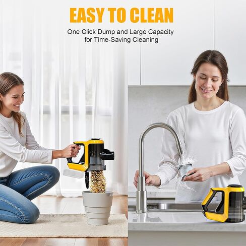 Cordless Vacuum Cleaner for DeWalt 20V Battery, 30KPa 180° Bendable Wand 6 in 1 Lightweight Stick Vacuum Smart Screen 350W Brushless Motor Hardwood Floor Floor Pet Hair Carpet(Battery not Include) in Saudi Arabia