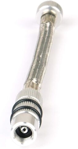 SKS GERMANY MSP Dämpferpumpe (Mountain Suspension Pump), Luftpumpe Fahrrad (Fahrradpumpe mit abschraubbarem Stahlflexschlauch, Druck max.: 20 bar / 290 PSI, Ventilanschluss: AV), Silber, 10 x 3 x 3 cm in Saudi Arabia