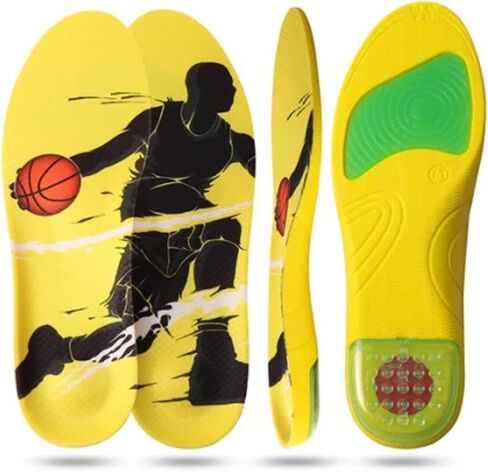 Premium Sports Insole with Shock Absorber | Basket Ball Shoe Inserts, Running Athletic Shoe Sport Insoles, Sport Inserts for Soccer, Shock Absorption (XL (Men 12.5-14.5/Women 13.5-15.5)) in Saudi Arabia