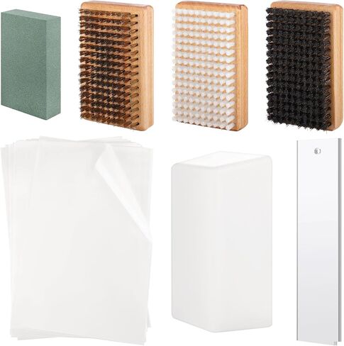 طقم فرشاة شمع التزلج على الجليد من Aodaer 56 قطعة، طقم ضبط لوح التزلج يتضمن فرش شمع عالمية على الجليد ومكشطة حجر غائر و50 ورقة شمع in Kuwait