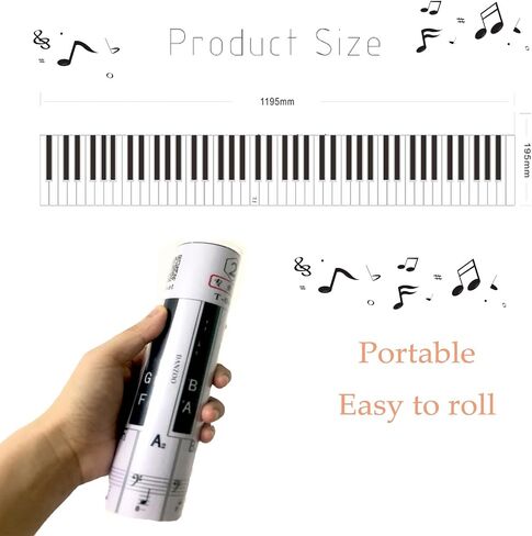 88 Key Keyboard Piano Note Chart for Beginner, Piano Keyboard Finger Simulation Practice Guide Teaching Aid Note Chart Electronic Piano Exercise Cardboard with 2 Music Book Clip in Kuwait