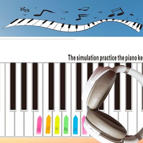 88 Key Keyboard Piano Note Chart for Beginner, Piano Keyboard Finger Simulation Practice Guide Teaching Aid Note Chart Electronic Piano Exercise Cardboard with 2 Music Book Clip in Kuwait
