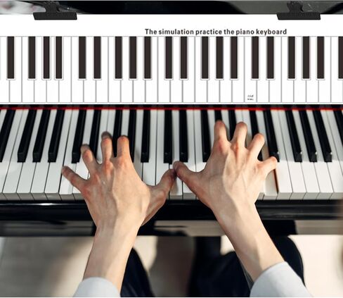88 Key Keyboard Piano Note Chart for Beginner, Piano Keyboard Finger Simulation Practice Guide Teaching Aid Note Chart Electronic Piano Exercise Cardboard with 2 Music Book Clip in Kuwait
