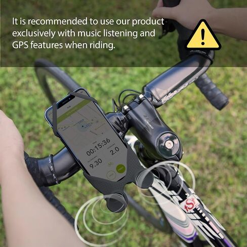 Bone Bike Tie Speaker, Bicycle Smartphone Holder Speaker Sound Amplification Volume Boost Silicone Vibration Absorption Anti-Slip Easy Install Bike Phone Handlebar Mount iPhone Android 4"-6.7" Black in Saudi Arabia
