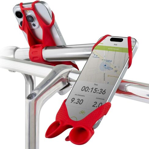 Bone Bike Tie Speaker, Bicycle Smartphone Holder Speaker Sound Amplification Volume Boost Silicone Vibration Absorption Anti-Slip Easy Install Bike Phone Handlebar Mount iPhone Android 4"-6.7" Black in Saudi Arabia