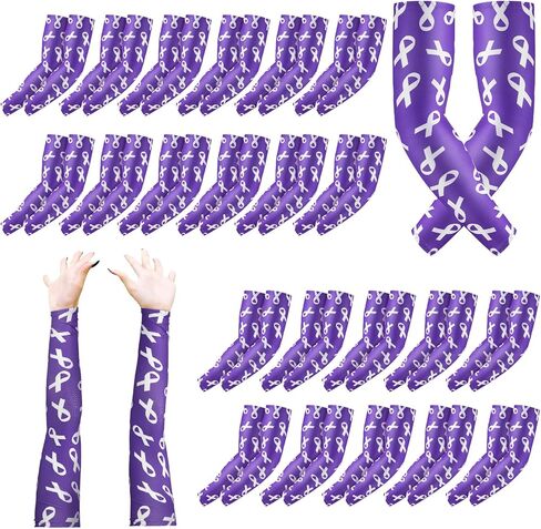 24 زوجًا من أكمام الذراع ذات الشريط الأرجواني للتوعية بالسرطان من أجل العنف المنزلي ومرض الزهايمر وسرطان البنكرياس والتوعية بمرض الذئبة، وأكمام كرة القدم غطاء ذراع رياضي لكرة السلة البيسبول in Kuwait