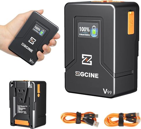 EACHSHOT ZGCINE ZG-V160 9600mAh High Capacity V-Mount Battery, with one BP, Double D-tap, Double USB-C Ports, Support PD Fast Charging, for Aputure 120D 120T 120D II 300D 300D II 300X in Saudi Arabia