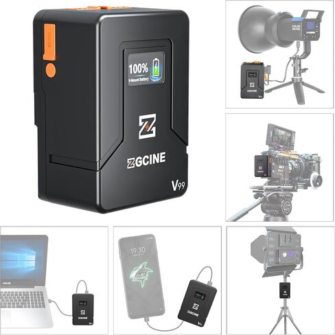 EACHSHOT ZGCINE ZG-V160 9600mAh High Capacity V-Mount Battery, with one BP, Double D-tap, Double USB-C Ports, Support PD Fast Charging, for Aputure 120D 120T 120D II 300D 300D II 300X in Saudi Arabia