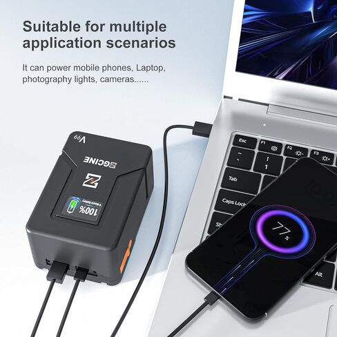 EACHSHOT ZGCINE ZG-V160 9600mAh High Capacity V-Mount Battery, with one BP, Double D-tap, Double USB-C Ports, Support PD Fast Charging, for Aputure 120D 120T 120D II 300D 300D II 300X in Saudi Arabia