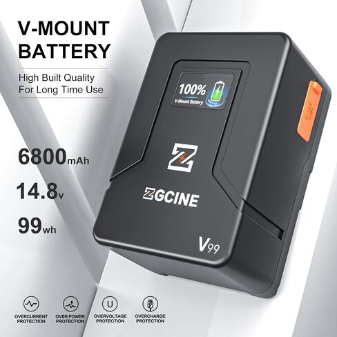 EACHSHOT ZGCINE ZG-V160 9600mAh High Capacity V-Mount Battery, with one BP, Double D-tap, Double USB-C Ports, Support PD Fast Charging, for Aputure 120D 120T 120D II 300D 300D II 300X in Saudi Arabia