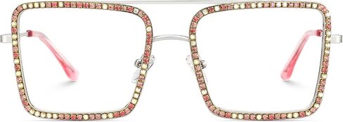 Zeelool Diva Stylish Square Eyeglasses for Women with Non-prescription Clear Lens ZJGM635348 in Saudi Arabia