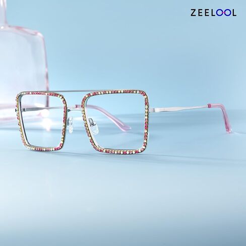 Zeelool Diva Stylish Square Eyeglasses for Women with Non-prescription Clear Lens ZJGM635348 in Saudi Arabia