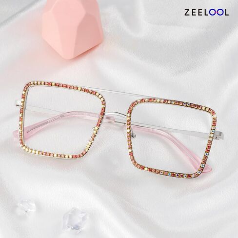 Zeelool Diva Stylish Square Eyeglasses for Women with Non-prescription Clear Lens ZJGM635348 in Saudi Arabia
