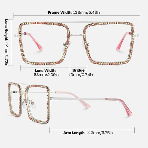 Zeelool Diva Stylish Square Eyeglasses for Women with Non-prescription Clear Lens ZJGM635348 in Saudi Arabia