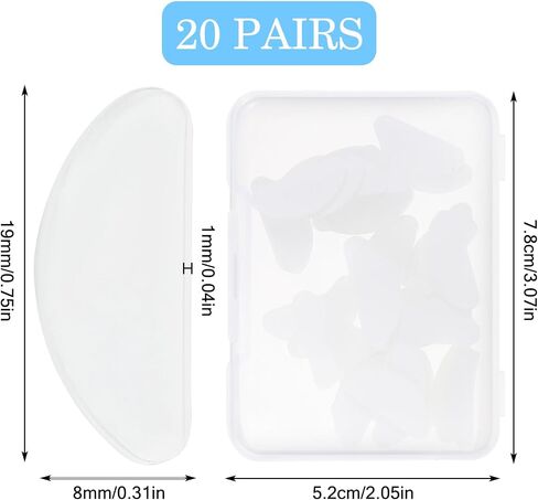 24 Pairs Adhesive Glasses Nosepads Eyeglass Nose Pads Clear Soft Silicone Anti-Slip Cushion Transparent Nose Grips for Full Frame Sunglasses Summer Sports Men Women in Saudi Arabia