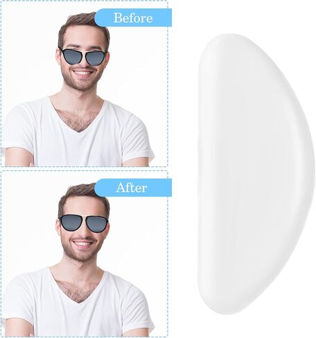 24 Pairs Adhesive Glasses Nosepads Eyeglass Nose Pads Clear Soft Silicone Anti-Slip Cushion Transparent Nose Grips for Full Frame Sunglasses Summer Sports Men Women in Saudi Arabia