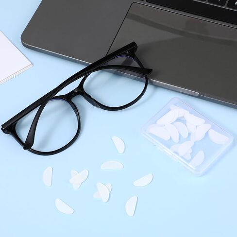 24 Pairs Adhesive Glasses Nosepads Eyeglass Nose Pads Clear Soft Silicone Anti-Slip Cushion Transparent Nose Grips for Full Frame Sunglasses Summer Sports Men Women in Saudi Arabia