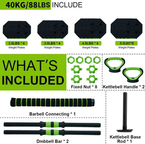 Adjustable Dumbbell Set, 4 In 1 Adjustable Dumbbell Weights 44/66/88 Lbs Free Weight Set With Connector Used As Barbell, Kettlebells, Push Up Stand in Saudi Arabia