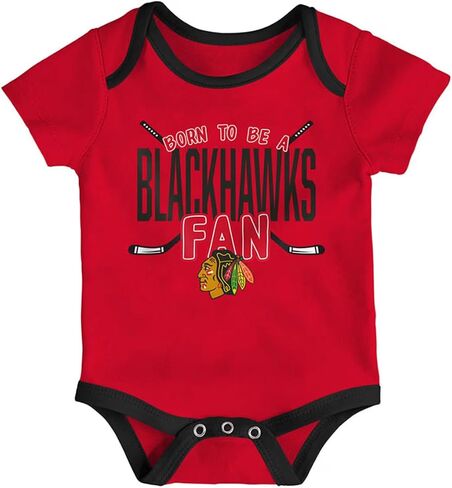 مجموعة Outerstuff Chicago Blackhawks Baby Game Time مكونة من 3 قطع in Saudi Arabia