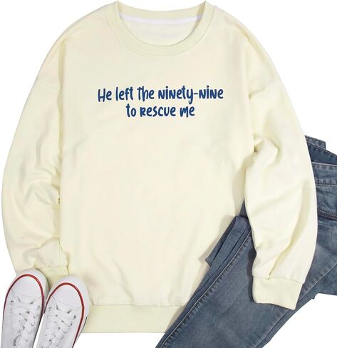 BANGELY Christian Sweatshirts for Women Bible Verse Shirts Faith Christian Religious Crewneck Long Sleeve Pullover Tops in Saudi Arabia