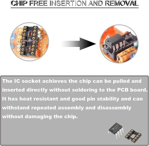 30 قطعة مستديرة DIP-8 IC مقابس 2.54 مم 8 دبوس IC محول مقبس نوع لحام مطلي بالذهب ليس من السهل كسره، مع قلم سلك القصدير لتجربة الإلكترونيات DIY in Saudi Arabia