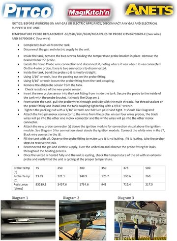PITCO Probe, Temperature B6700608-CL Probe Servicec Kit Sg 2 Elem Wiring (Four Wire) in Saudi Arabia