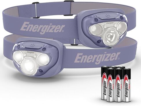 مصباح أمامي LED من إنرجايزر برو (عبوة من قطعتين)، مصابيح أمامية مقاومة للماء IPX4، مصباح رأس عالي الأداء للاستخدام في الهواء الطلق، والتخييم، والجري، والعواصف، وإضاءة LED للبقاء على قيد الحياة لحالات الطوارئ (البطاريات متضمنة) in Kuwait