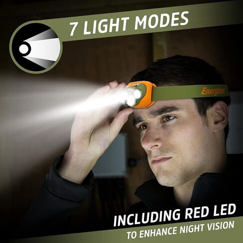 مصباح أمامي LED من إنرجايزر برو (عبوة من قطعتين)، مصابيح أمامية مقاومة للماء IPX4، مصباح رأس عالي الأداء للاستخدام في الهواء الطلق، والتخييم، والجري، والعواصف، وإضاءة LED للبقاء على قيد الحياة لحالات الطوارئ (البطاريات متضمنة) in Kuwait