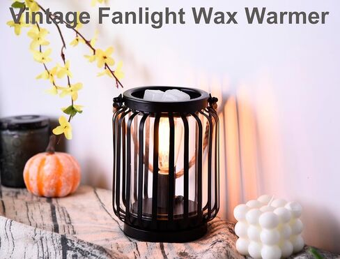 Electric Wax Melt Heater - Metal Wax Warmer,Heater for Aromatherapy Wax,Oil Burner with Edison Bulb,Wax melt for Home Decor,Office,Birthday Gift for Ladies in Saudi Arabia